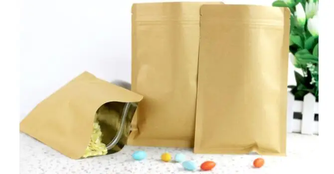 100 шт 11x18+ 3 см Упаковочные пакеты для хранения продуктов, крафт-бумажные пакеты, упаковка для пищевых продуктов, Многоразовые Пакеты на молнии, нулевой мешок для отходов, Многоразовые Пакеты для закусок