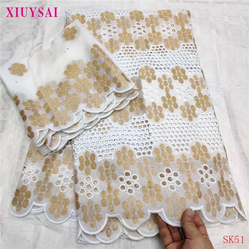 XIUYSAI 5 + 2 ярдов 2019 новый дизайн 100% хлопок кружево швейцарская вуаль кружева в