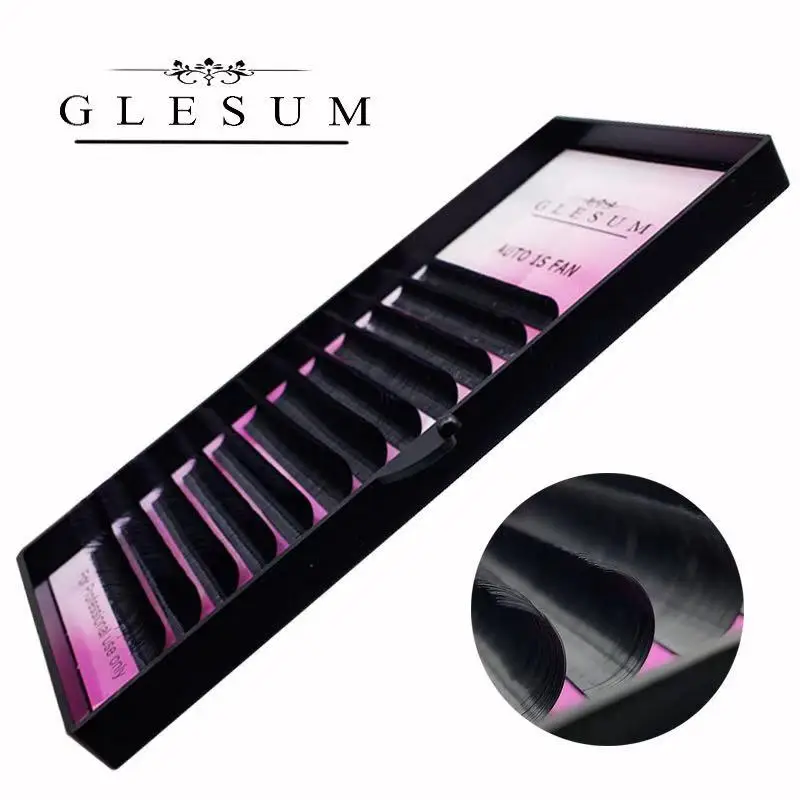 GLESUM 10 Trays Eyelash Extensions Of Blooming Fans Set 0.05 0.07 Mixed Length Mink Eyelashes Volume Russian Lashes |