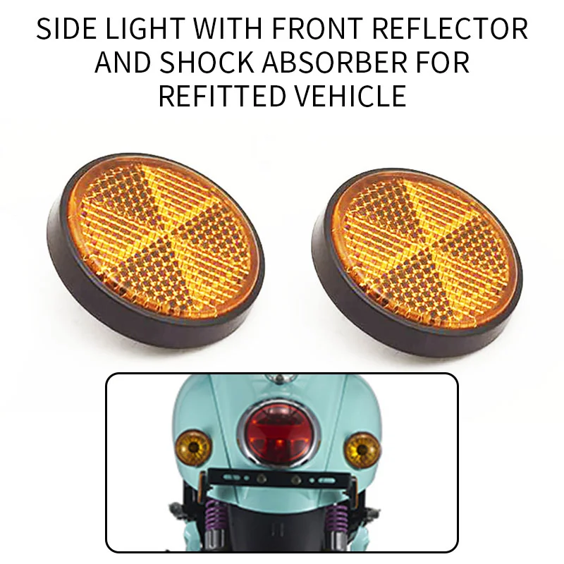2PCS Motorcycle Reflector Round Warning Strip Car Bike Moto Stickers 2 Inch Safety Accessories | Автомобили и мотоциклы