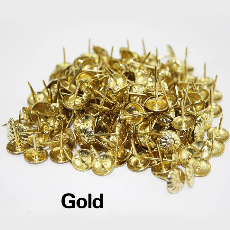 Gold 50 шт. бронзовые тактики, антикварные декоративные украшения, Подарочный чехол для вина, коробка, дверной гвоздь для крепежа, фурнитура для дивана, декоративная прихватка - Цвет: Gold