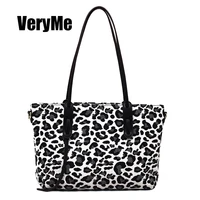 VeryMe Large Capacity Shoulder Lady Bag Retro Leopard Zebra Print Handbag For Women European Fashion Female Bags Torebki Damskie