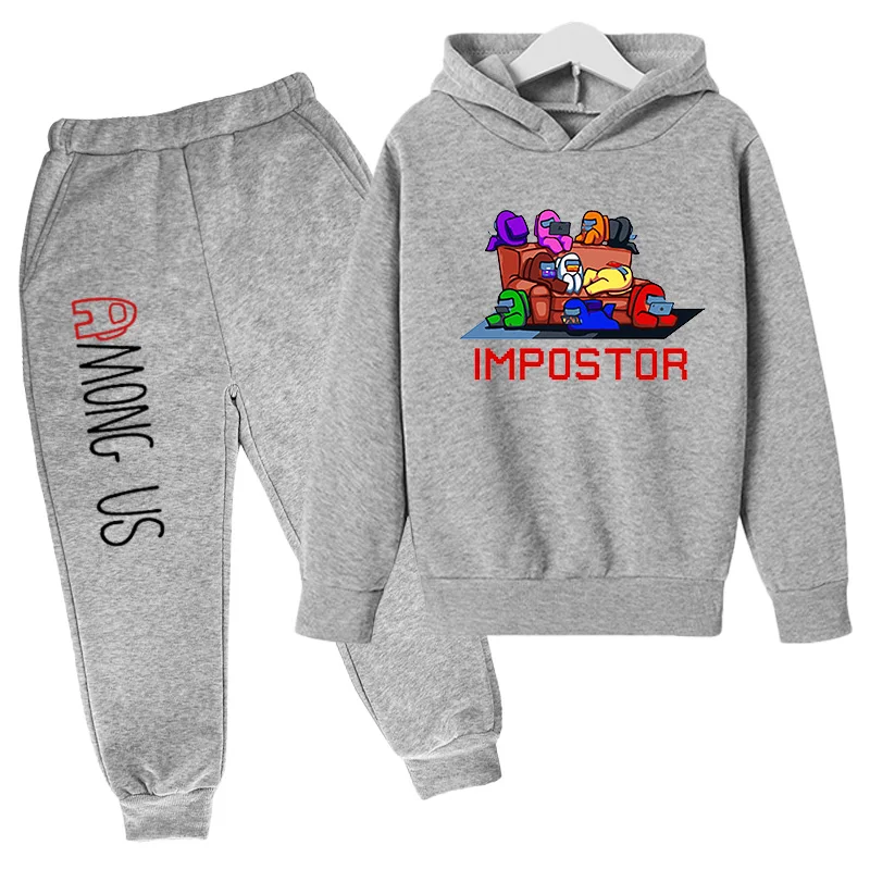 

Among Us Children's Hoodie Set Spring Cotton Clothing Long Sleeve Hoodie And Trousers 2-Piece Set Printed Sports Suit 4-14Y