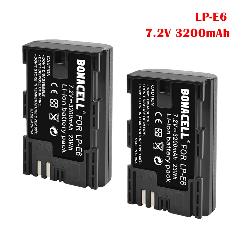 7 2 V 3200 мА/ч LP E6 E6N Batteria батареи для Canon 7D Mark II Камера EOS 60D 70D 80D 5D III IV|Перезаряжаемые