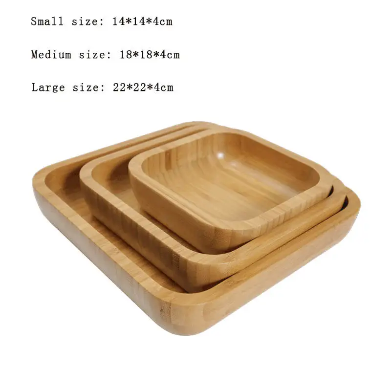 Квадратная чаша из цельного дерева кухонные аксессуары 4 вида чаш для еды