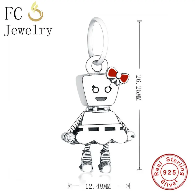 FC ювелирные изделия подходит для бренда шармы браслеты 100% Серебро 925 пробы панк