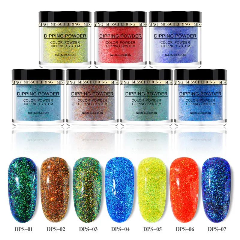 Новый Блестящий глиттер Dip для гель лака Хромовый пигмент Пыль дизайна ногтей