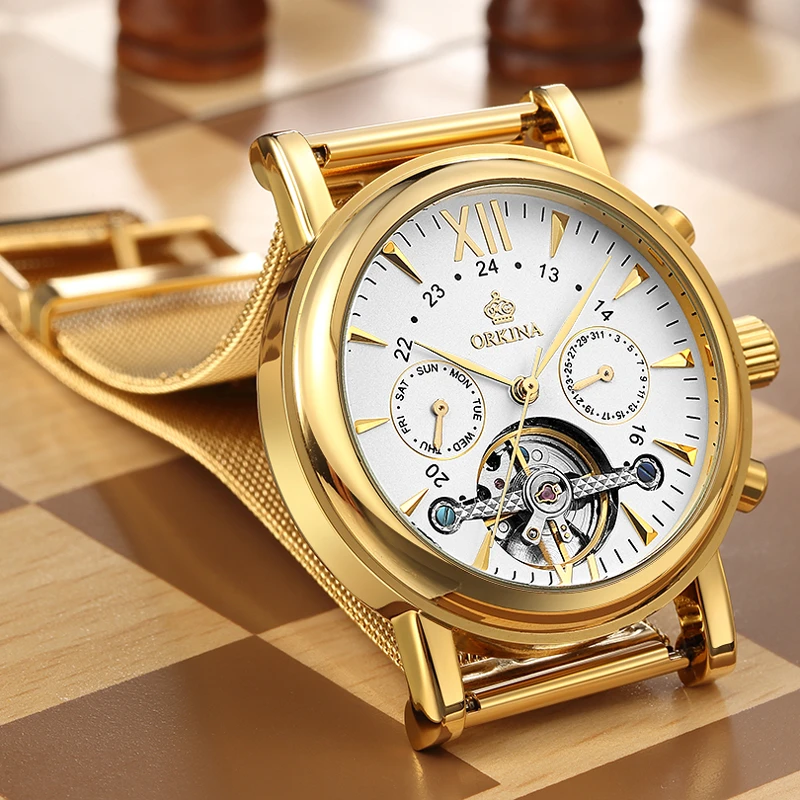 Часы наручные ORKINA Мужские автоматические Классические брендовые механические с