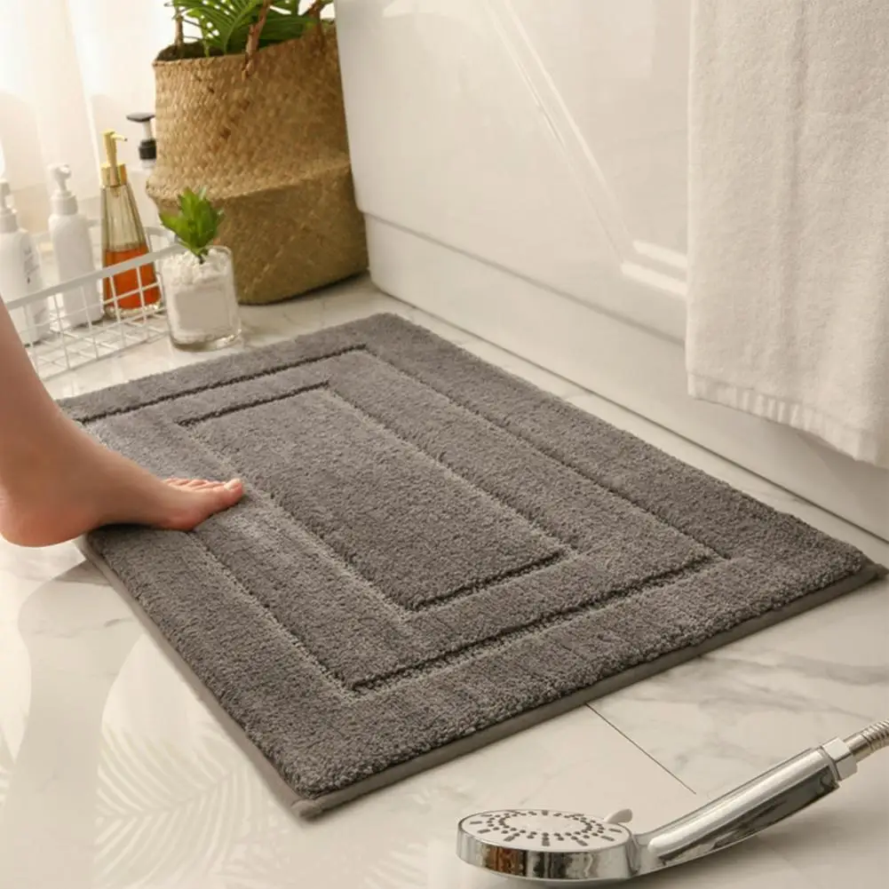 

Doormat Bathroom Mats Quality Non-slip Stains Resistant Polyester Soft Texture Bath Floor Mat Durable Portable for Kitchen