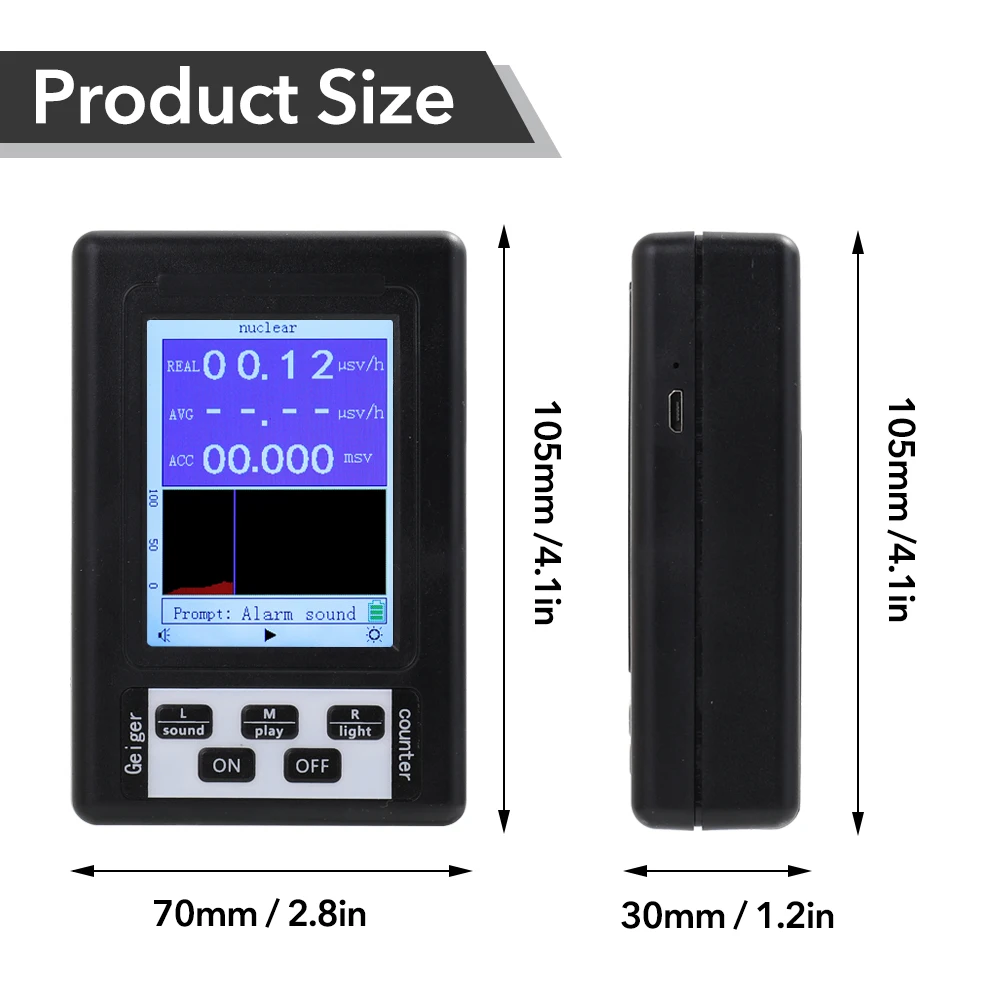 Цифровой измеритель уровня радиации ручной детектор счетчик Гейгера