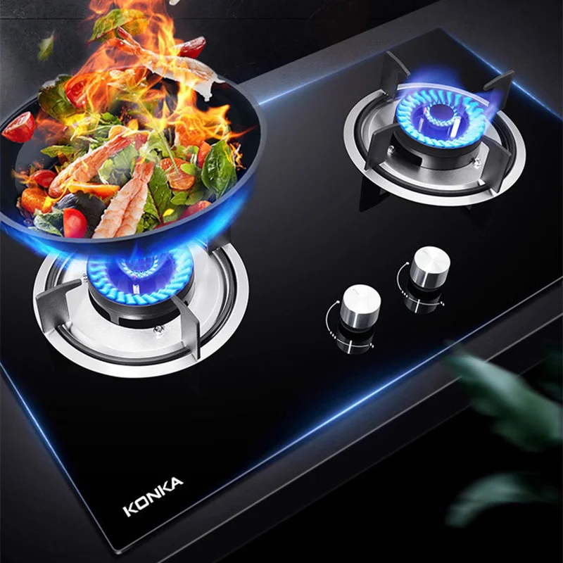 Konka Kitchen Gas Stove Domestic Gas Stove Low Energy Consumption Thermocouple Protection Multi-stage Fire Gas Cooktop