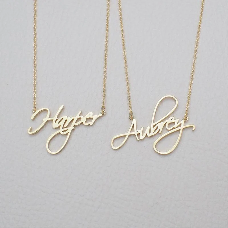 Персонализированное ювелирное изделие кривизонный шрифт имя ожерелья для