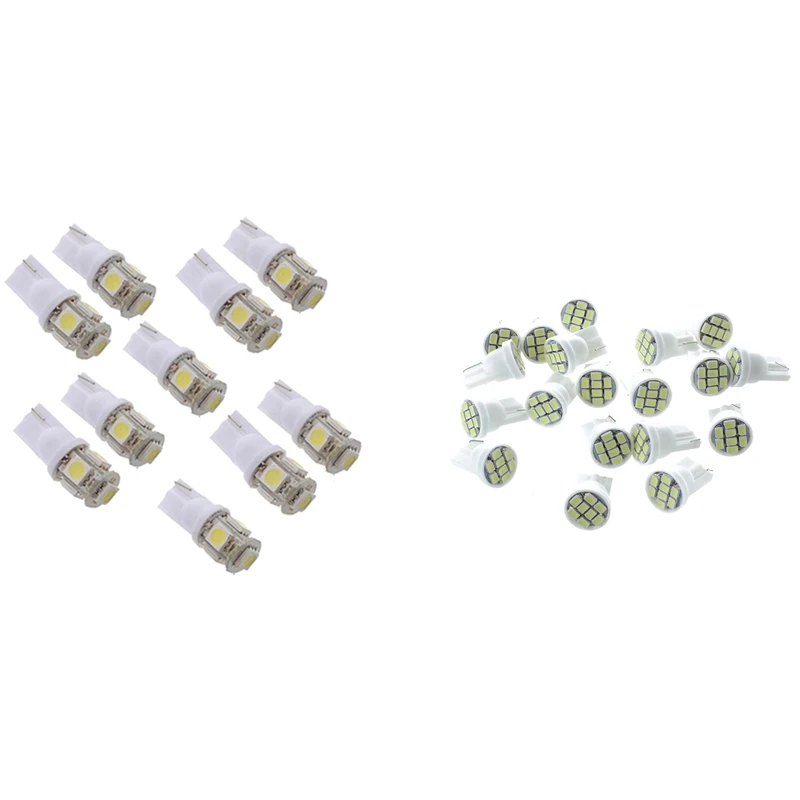 

30 Pcs T10 194 168 W5W 5 SMD 5050 Night Light Bulb Lamp Xenon White For Car 5 LED & 8 LED