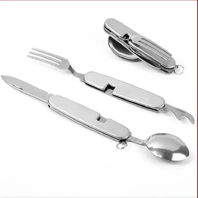 

Detachable Multi Tool Portable Picnic Camp Spoon Fold Spork Fork Flatware Tableware Knife Cutlery Bottle Can Opener Multitool