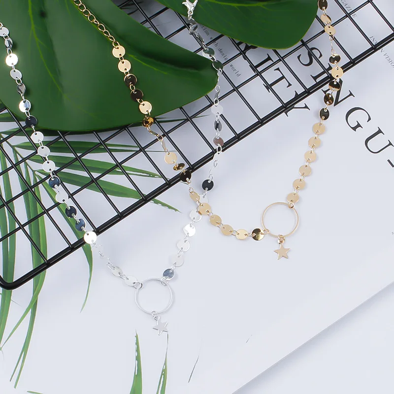 Новинка Модные Цвет золотой серебряный Колье-чокер металлическим украшением и