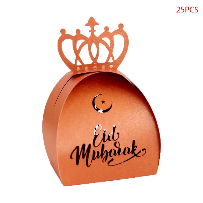 

25pcs Cut Hollow Candy Box DIY Wedding Party Favors Boxes Happy Eid Mubarak Ramadan Party Decoration