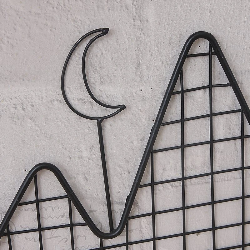 Деревянные железные геометрические стеллажи в форме Луны и облака настенные