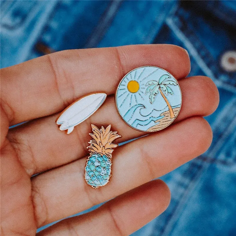 Классический эмалированный значок на лацкан красочное дерево цветы фотобулавка