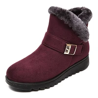 plus size ankle boots for women flock cotton shoes plus velvet padded short boots fashion warm winter snow boots women shoes
