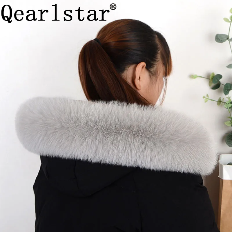 Qearlstar воротник из натурального Лисьего меха 100% натуральный мех шарфы для женщин