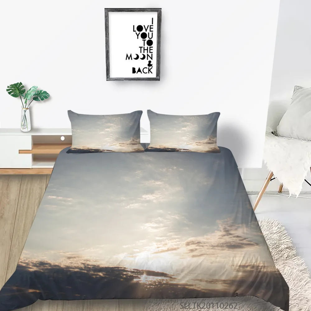 

3D Bedding Set Bedroom Comforter Cover Set Queen Bed Sets for Child 2/3 Pcs Bed Gift Luxury Sky Printing