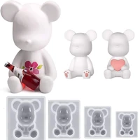 1pcs diy silicone bear resin molds for cartoon doll keychains jewelry tools