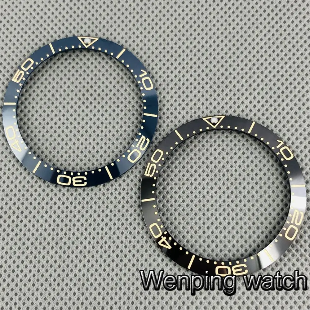 

High quality watch parts 38mm blue / black ceramic bezel Insert fit 40mm watch for 40mm case
