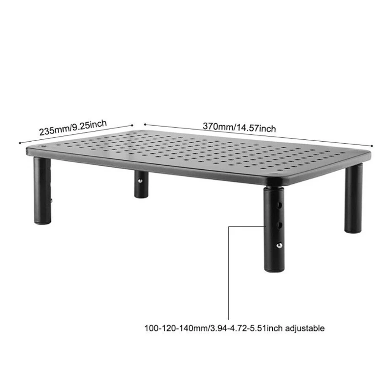 

3 Height Adjustable With Mesh Platform Iron Plate Monitor Cooling Stand Riser Portable Heat Dissipation Bracket For laptop