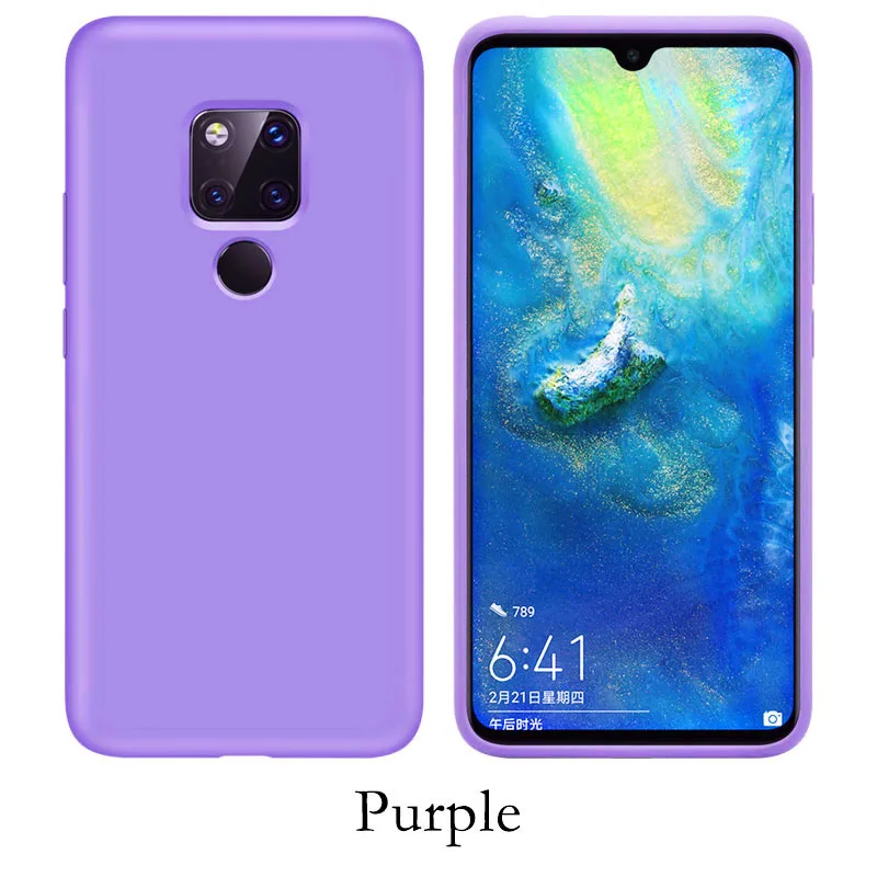 Purple Силиконовый чехол для телефона huawei P20 P30 Pro Lite P Smart Мягкий ТПУ противоударный чехол для mate 20 30 Pro Lite защитный чехол s - Цвет: Purple