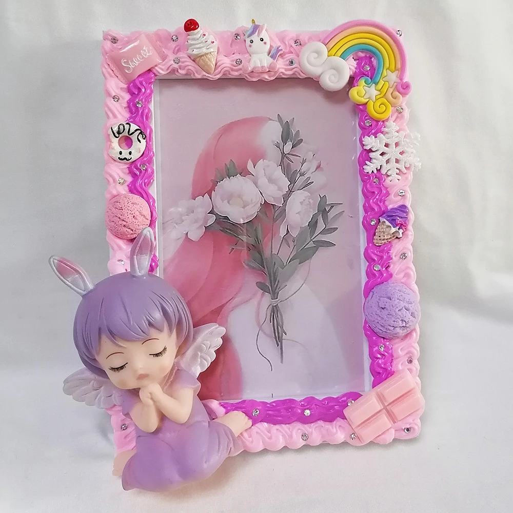 

6inches BlingBling Handmade Sparkling Angel Crystal Rhinestones Children Baby Photo Lovely Frame Gift