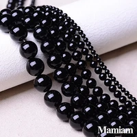 mamiam natural a black agate beads 6 12mm smooth round loose stone diy bracelet necklace jewelry making gemstone gift design