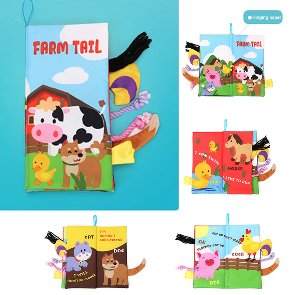 

Cute Home Rustling Sound Baby Cloth Books Educational Toy Non Toxic Early Learning First Year Gift Intelligence Development Soft