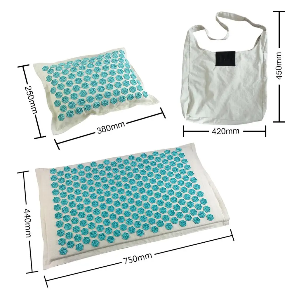 Mat Pillow Bag Зимний Лотос Спайк Массажер для акупрессуры коврик Расслабление облегчение стресса напряжение тела йога коврик снимает стресс тела Подушечка Для Снятия Боли коврик - Цвет: Mat Pillow Bag