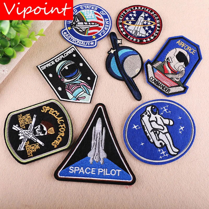 Випоинт Вышивка Звезда космонавта патчи ракета значки аппликации для одежды YX