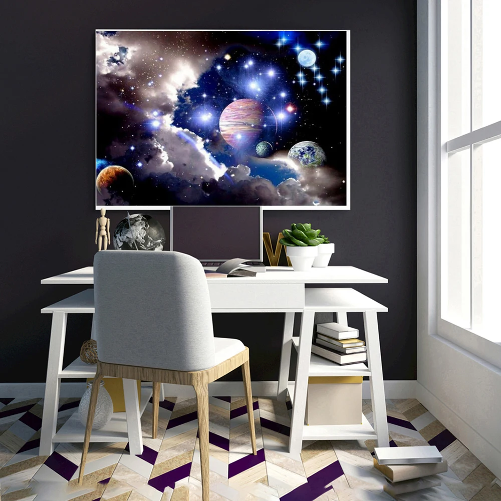 5D Diamond Embroidery DIY Painting Space Star Diamonds Mosaic Cross Stitch Needlework Full Square Drill Home Decoration | Дом и сад