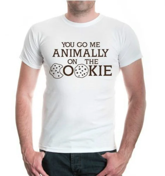 

Cool Herren Men Kurzarm T-Shirt You Go Me Animally On The Cookie Lustige Sprche
