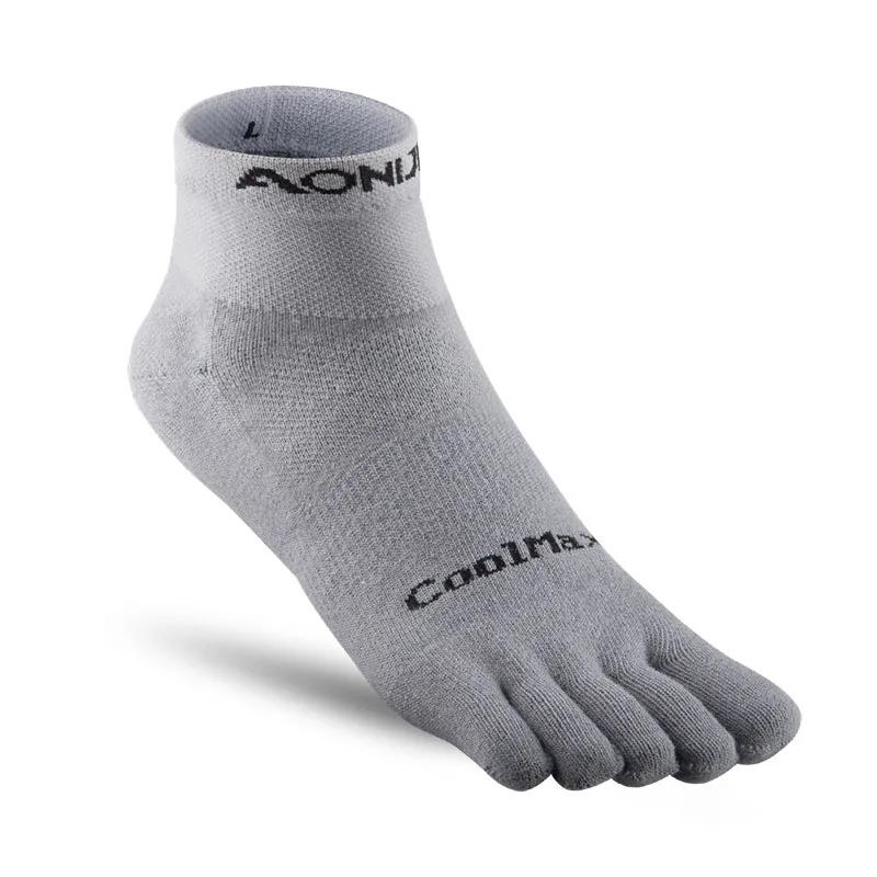 Большие размеры, EUR35-46, Coolmax, мужские, женские, влагостойкие, Sox, походные, скалолазание, носки для верховой езды, дышащие, пять носок с пальцами - Цвет: Серый