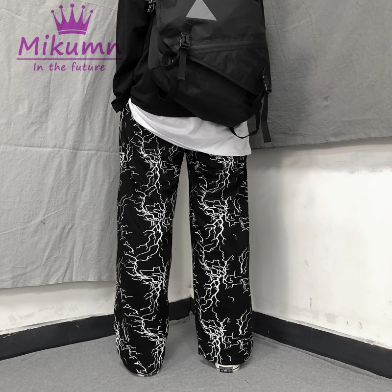 Повседневные свободные брюки с карманами и молнией в стиле Харадзюку прямые