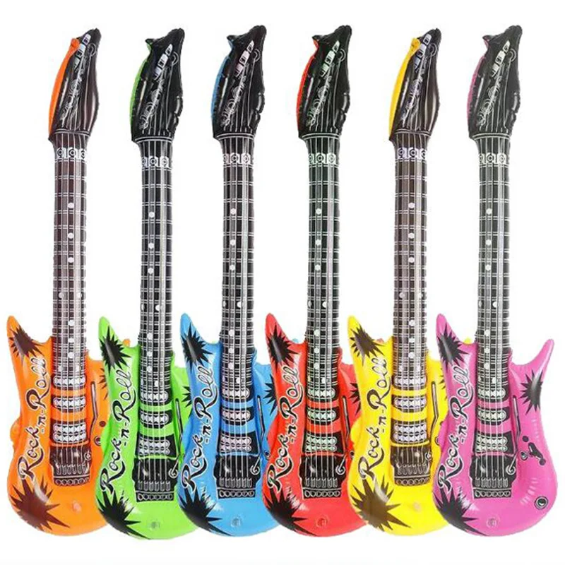 1 шт. надувной воздушный шар с изображением гитары случайный цвет для дня