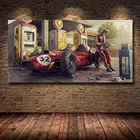 Винтажный постер с изображением автомобиля, обозрения, Классический гоночный автомобиль F1, Картина на холсте для украшения дома, гостиной
