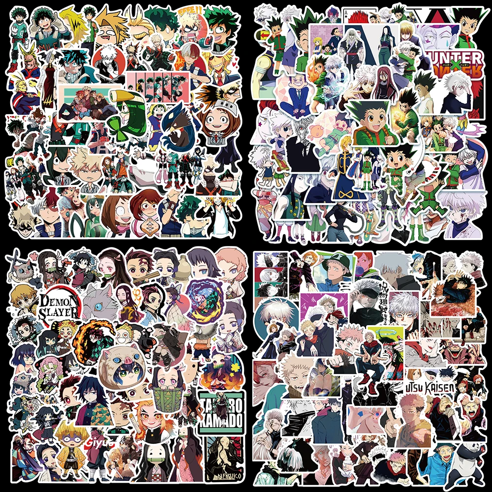 

50pcs Anime Jujutsu Kaisen saiki k My Hero Academia Haikyuu Demon Slayer HUNTER×HUNTER Attack on Titan stickers