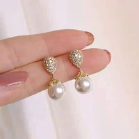 real white pearl jewelry genuine 925 sterling silver drop earring women aros mujer oreja orecchini bizuteria silver 925 jewelry
