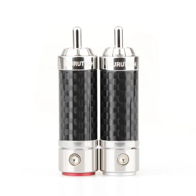 

8 pcs of FURUTECH carbon fiber rhodium plated RCA lotus plug welding free hifi audio signal line terminal