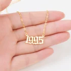 Ожерелье с подвесками для женщин, уникальное колье золотистого цвета с цифрами для детей от 1980 до 2020, подарок на день рождения