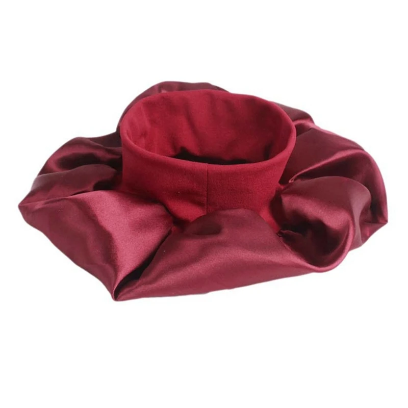 

Women Satin Sleep Cap Lady Casual Full Coverage Soft Night Sleep Hat Female Solid Color Chemotherapy Cap