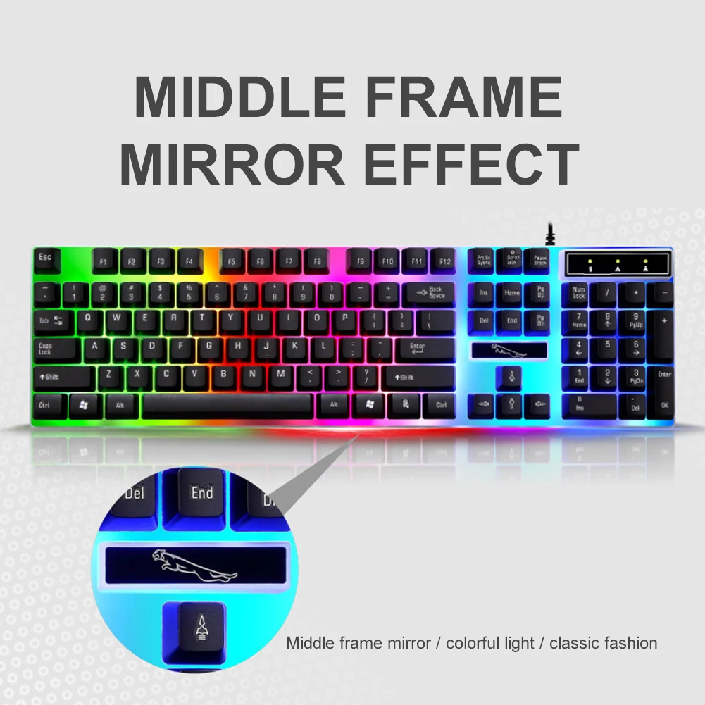 Игровая клавиатура и мышь проводная с подсветкой для России Тихая игровая ПК