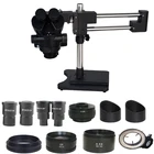 Пластиковый Тринокулярный стереомикроскоп с двойной стрелой 3,5x-180X, головка промышленного паяльника, печатной платы, ювелирных изделий, лабораторной хирургии, инспекции