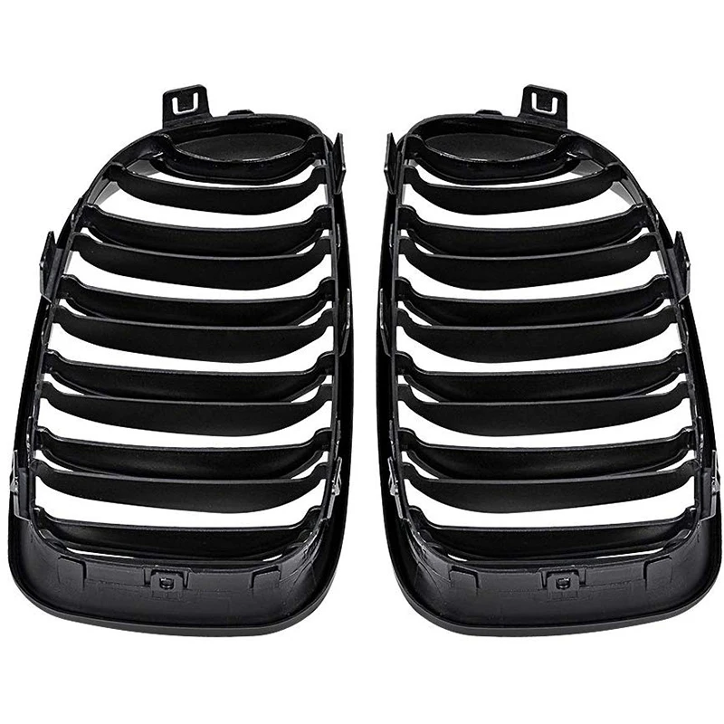 Глянцевая черная двойная планка Передняя почечная решетка гриль замена для BMW E81