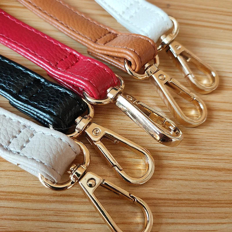 

Women PU Crossbody Shoulder Bag Handle Strap Ladies DIY Solid Color Purse Bag Belts Metal Button Strap Accessories for Female