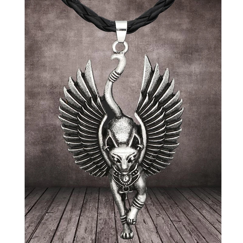 Амулет с крыльями ангела в виде кошки из Египта ювелирные изделия этническом